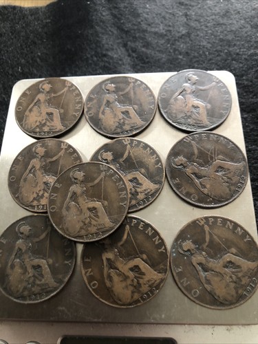 1912 pennies ten - pennies, heaton