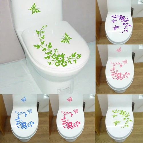 Butterfly flower toilet - toilet, seat