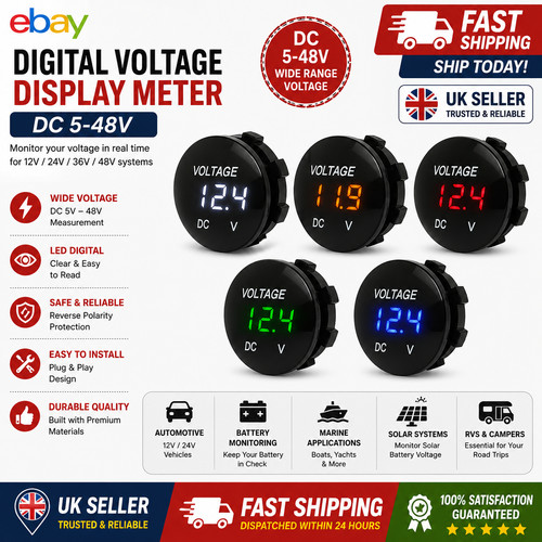 Led digital voltmeter panel - led,