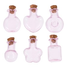  6 Pcs Clear Glass Bottles