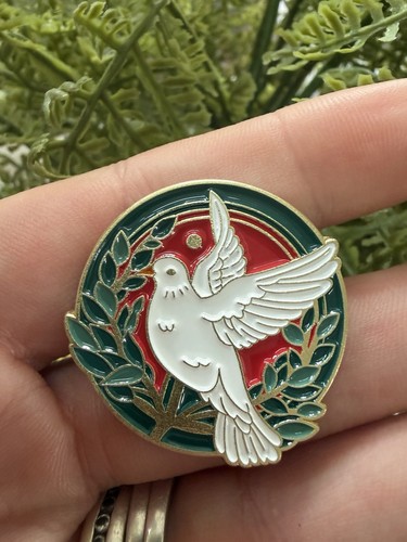 White dove pin badge brooch - pin,