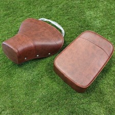 Vespa VBB VLB Sprint Single Front Seat and Rear Buddy Pad Chestnut Brown 010065