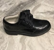 New Girls Black Leather Lelli Kelly Lace Up Shoes Size Uk 11 (29) RRP £49