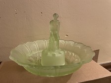 Art Deco Frosted Green Glass