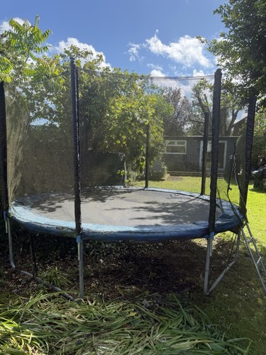 Round outdoor trampoline with - round,
