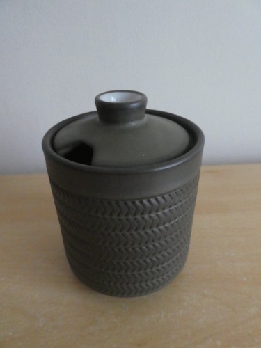 Vintage denby chevron jam pot - vintage,