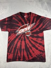 Mountain Dew Code Red T-Shirt Mens Large Tie Dye Tee 