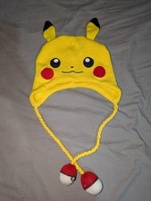 Pokémon Pikachu Knitted Hat With Poke ball Ends