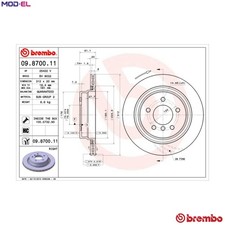 2x BRAKE DISC 09.8700.11 FOR