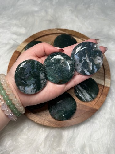 Moss agate palmstone - moss,