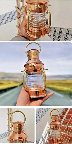 Copper lamp anchor - copper, nautical