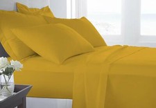6 Piece Hotel Luxury Soft 100% Cotton bed sheets set 24 deep 800 TC Queen Gold