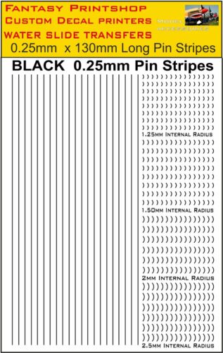 Black pin stripe sets - stripe, .25mm