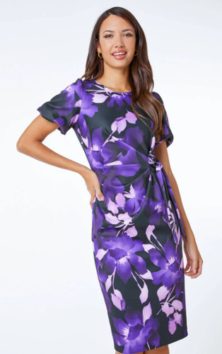 Roman purple floral dress - roman,