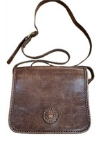 Vintage Giovanni Crab Compass Leather Satchel Cartridge Bag