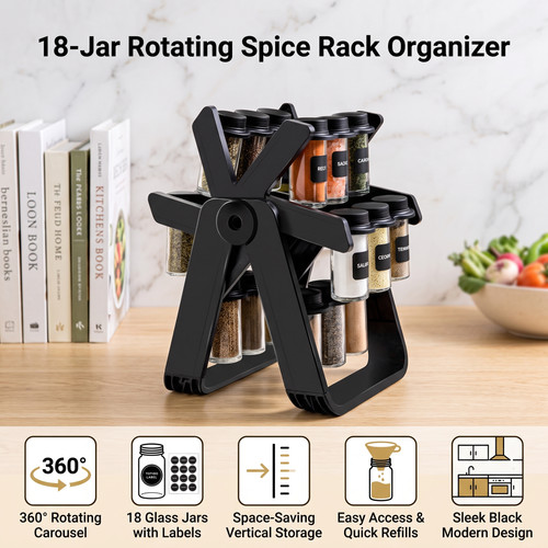 Jar rotating spice rack - rotating,