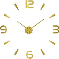 3D Large Mirror Wall Clock DIY