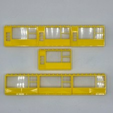 Betta Bilda Windows & Doors (7) Yellow 1960s Mixed Designs w/ Panes Vintage Toys