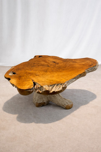 Solid teak live - edge, coffee
