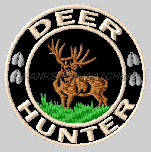 Deer hunter embroidered patch - hunter,