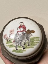 Vtg Chinese Enamel Brass