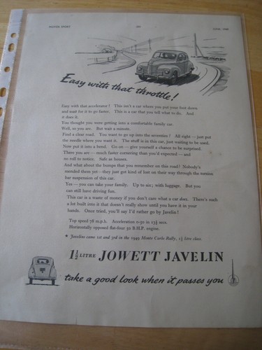 Jowett javelin monte carlo - javelin,