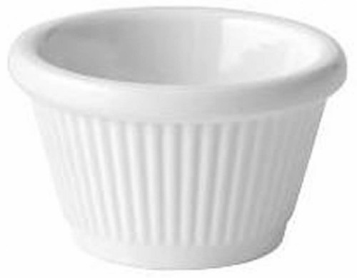 Plastic fluted ramekin - plastic, white