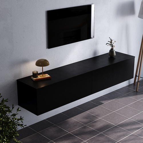 160cm matte black doors tv - 160cm, 2