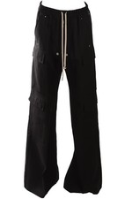 RICK OWENS BLACK WOOL WIDE LEG