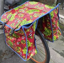 Waterproof Double Panniers Bike Pack Rear Carrier Retro Vintage Floral Pendleton