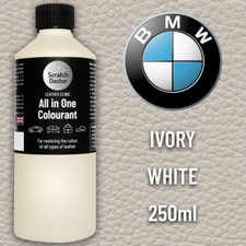 Leather Paint for BMW Car Seat IVORY WHITE. All in One 250ml Dye for Repairing.