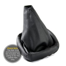 FITS MERCEDES C-CLASS W202 1993-2000 GEAR GAITER REAL LEAHER BLACK STITCHING