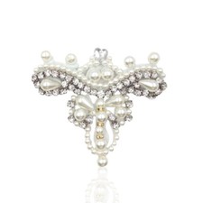 Beaded Craft Rhinestone Bridal Dress Shoes Decor Crystal Neckline Applique 2 pcs