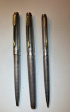 Vintage Cisele parker 75 Sterling 3 Pen Set. 14K Gold. Introduced In 1963. 