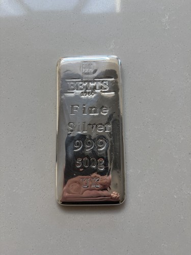 Silver bullion 999 fine - .999, 1/2