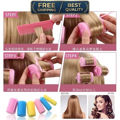 Foam hair rollers soft sponge - foam,