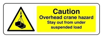 Caution overhead crane hazard - caution,