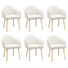 Set of 6 Beige Boucle Carver