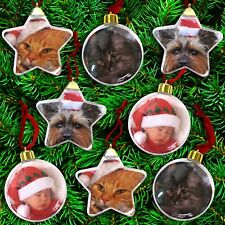 Clear Transparent Plastic Fillable Photo Picture Frame Christmas Tree Baubles