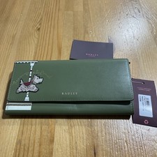 Radley Magic Carousel Flapover Large Purse Hunter green BNWT RRP £99