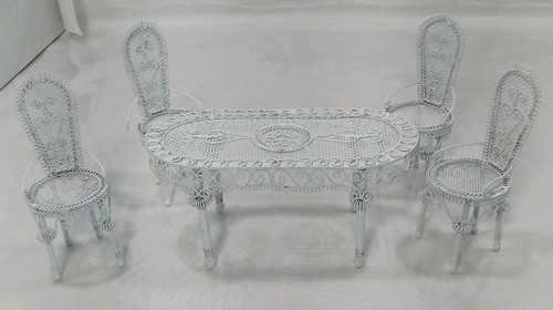 Dolls house white metal - metal, garden