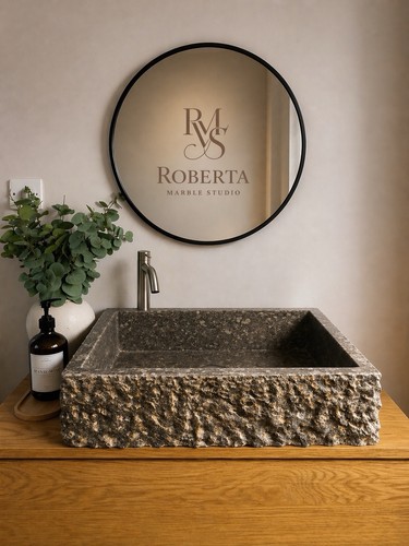 Solid stone basin - solid,