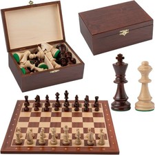 Luxury 54cm Tournament Wooden Chess Set | Weighted Staunton Pieces | Premium Gif