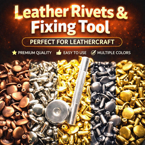 Double cap rivets for leather - double,
