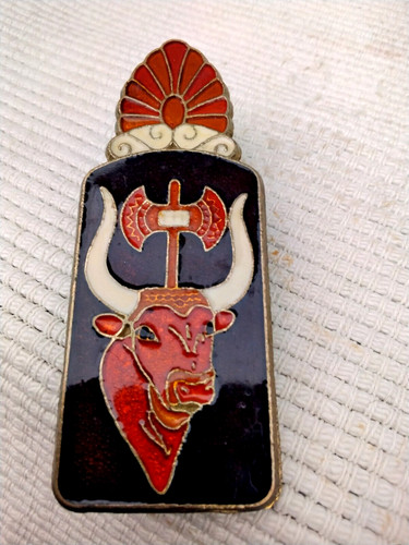 Vintage brass enamel - brass, &