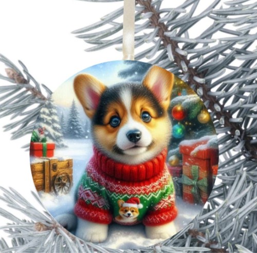 Corgi dog hanging bauble gift - hanging,
