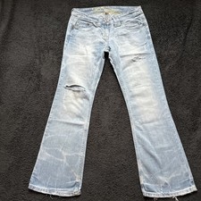 River Island Women's Authentic Denim Pale Blue Distressed Jeans Size10 W31”L28.5