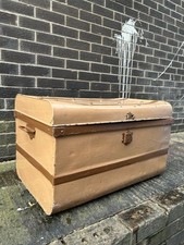 Metal Beige Steamer Trunk