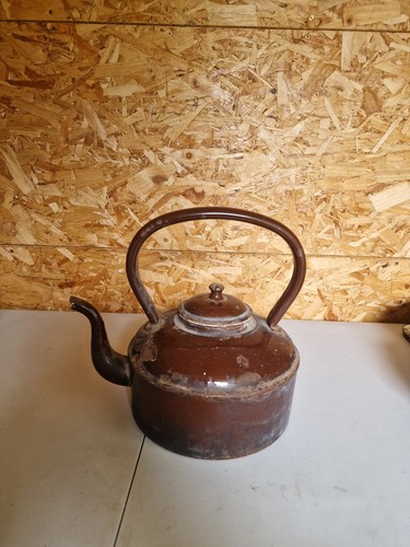 Old enameled kettle with - old, a