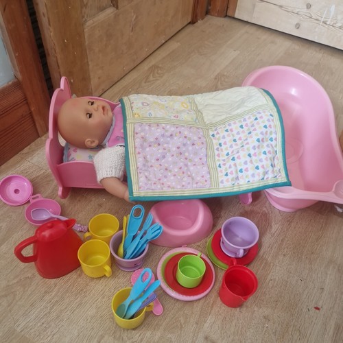 Baby doll cot set with - doll,